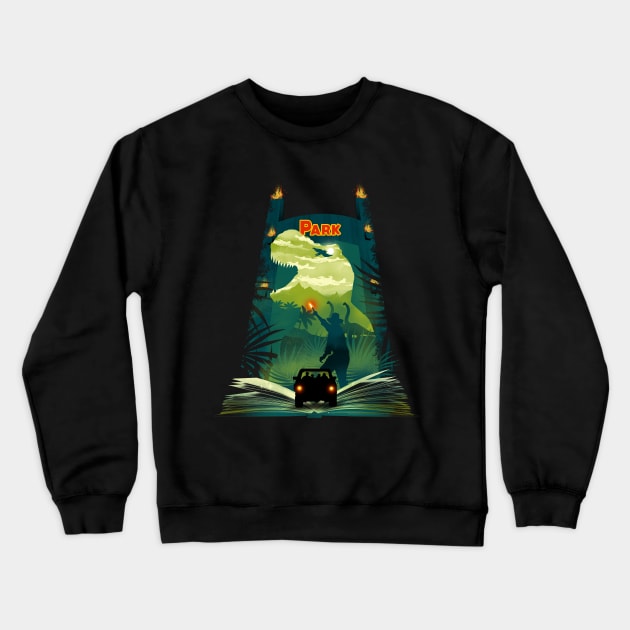 Jurassic Book Crewneck Sweatshirt by DANDINGEROZZ